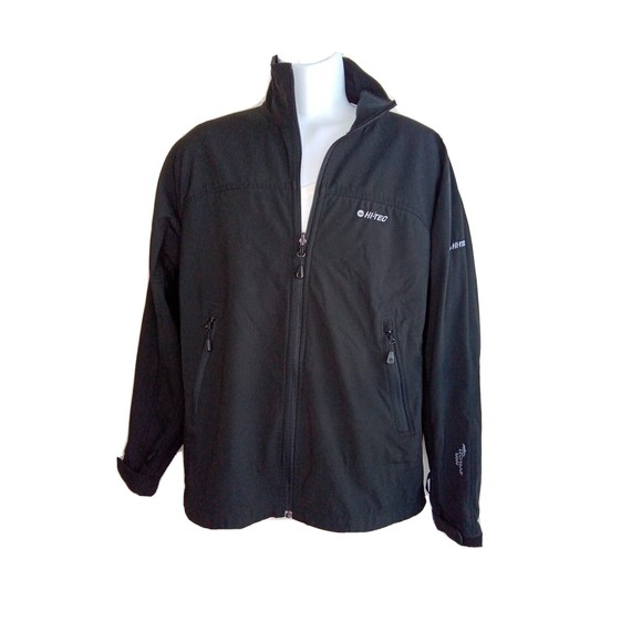 Hi Tech Proof 10000 Mens Black L Softshell Wind /Rain Resistant Full Zip Jacket - Picture 2 of 7